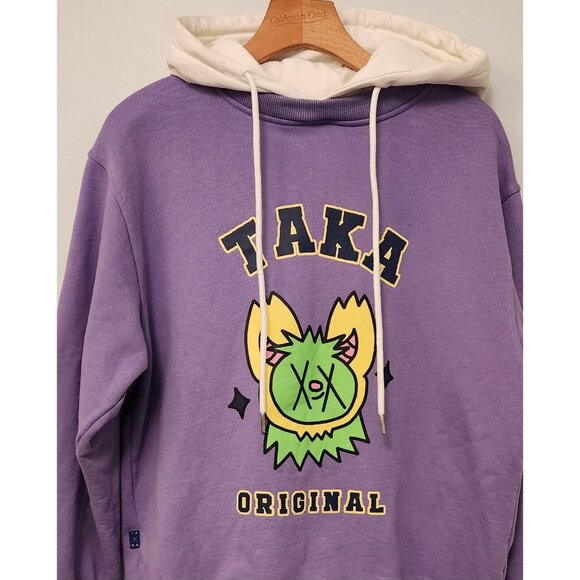 TAKA ORIGINAL Hoodie Moody Bob Womens Small Purple White Drawstring Sweatshirt‎ - Picture 5 of 15